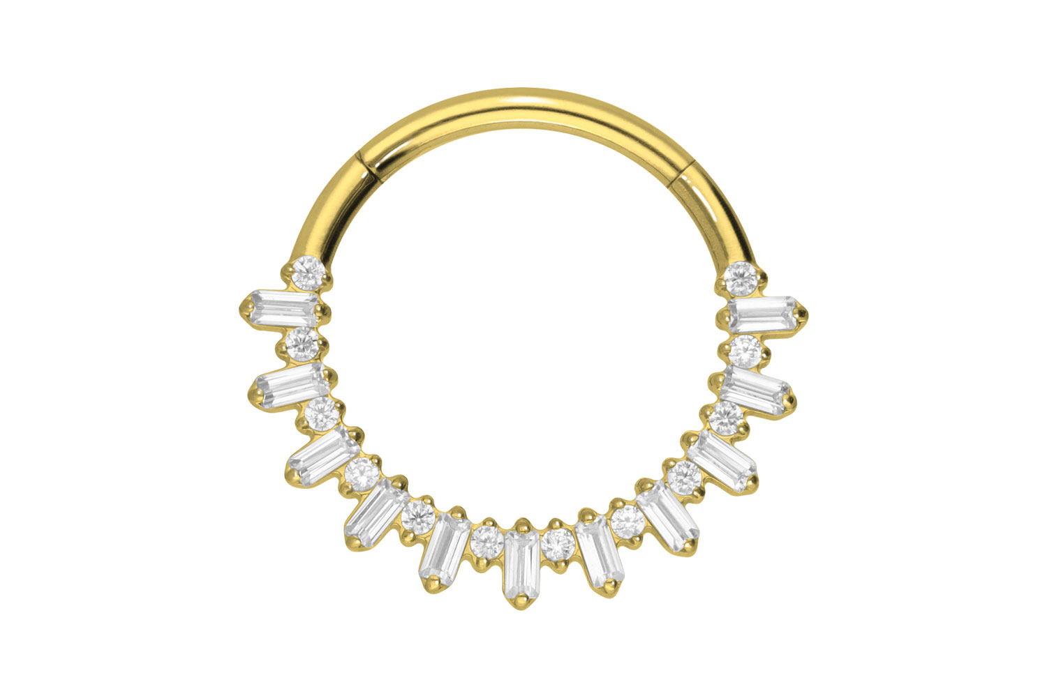 Titan Segmentring Clicker Piercing KRISTALLSONNENSTRAHLEN